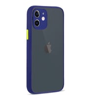Apple iPhone 12 Montreal Arkası Şeffaf Sert Silikon Kılıf (Lacivert)