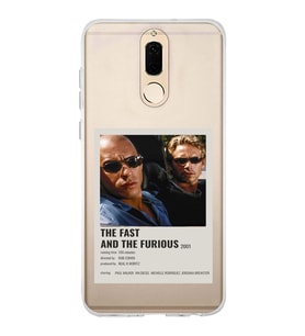 Huawei Mate 10 Lite Uyumlu Hızlı ve Öfkeli Minimalist Poster Desenli Şeffaf Telefon Kılıfı