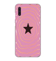 Samsung Galaxy A70 Uyumlu Yıldız Tasarımlı Şeffaf Telefon Kılıfı