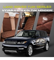 Land Rover Tüm Seriler  Kahverengi Renk Tay Tüyü Cepli & Terletmez Sırtlı Oto Koltuk Minder Seti - Koltuk Koruma Kılıfı (ÖN & ARKA TAM SET)