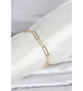 CM 14K Gold Renk Kalın Ataç Zincir Model Kadın Bileklik 5886 - HPSBYI3386-4727