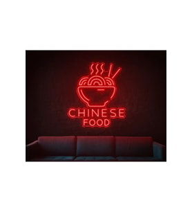 CHINESE FOOD Yazılı ve Şekilli Neon Tabela