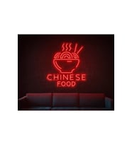 CHINESE FOOD Yazılı ve Şekilli Neon Tabela