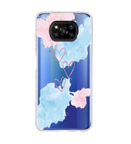 Poco X3 NFC Uyumlu Kalp Desenli Şeffaf Telefon Kılıfı