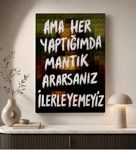 BK Gift Vintage Klasik Sanat Esprili Sözlü Dekoratif Kanvas Tablo - 18