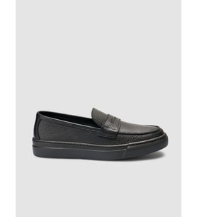 %100 Hakiki Deri Siyah Bantlı Erkek Loafer