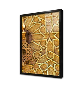 Ahşap Oyma Kapı Çerçeveli Cam Tablo