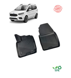 Ford Tourneo Courier 2014+ Havuzlu Oto Paspas Ön İki Parça (Siyah)
