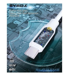 Iki Ucu Type-C Kablo - Type-C To Type-C Kablo 25W Pd Destekli Şarj ve Data Kablosu 3.0A 100CM Boyunda