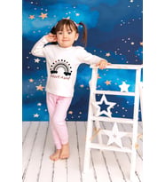 Pia Baby Premium %100 Pamuk İsme Özel Çocuk Pijama Takımı 1-8 Yaş 5085-14 (Pembe)
