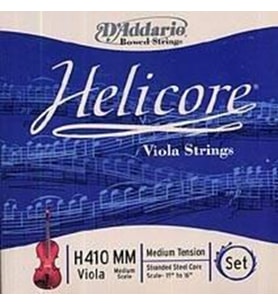 D'Addario H410MM Helicore Viyola Tel Seti (Medium Scale) Orta Boy Viyolalar İçin Optimize Edilmiş Tansiyon Hızlı Akort Tutma ve Dengeli Rezonans