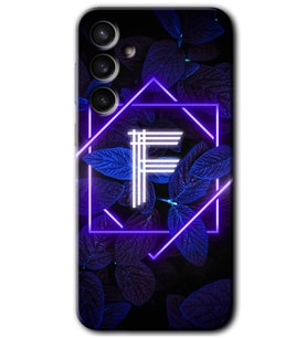 Galaxy S23 FE Kılıf HD Desen Baskılı Arka Kapak - Dark Neon Yaprak F Harfi