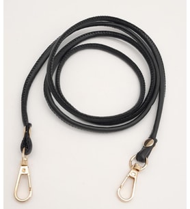 Angel Çanta Aksesuar Siyah Renk 5 mm Suni Deri Spagetti Model Çanta Sapı Light Gold Metal