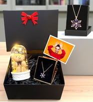Premium Hediye Seti - Kişiye Özel Lotus Kolyeli Fotoğraflı Hediye Kutusu (Model 6)