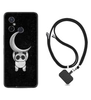 Xiaomi Redmi 12C Kılıf Resimli Boyun Askılı İpli Desenli Silikon Series Panda Moon 1811