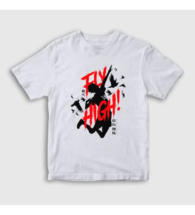 Presmono Unisex Çocuk Beyaz Fly High Voleybol Anime Haikyu T-Shirt 237431tt