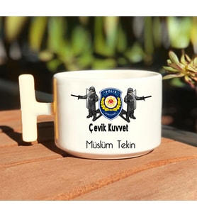 Çevik Kuvvet Polislerine Özel T Kulp Nescafe Fincanı