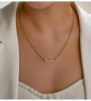 İsim Yazılı 14 Ayar Altın Kolye