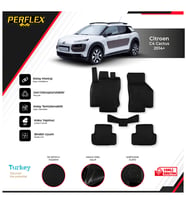 Cıtroen C4 Cactus 2014+ 3D Havuzlu Paspas (Siyah - Beyaz)
