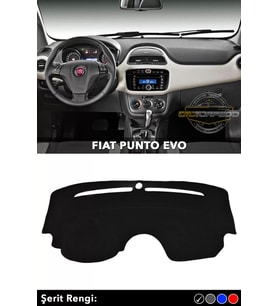 Fıat Punto Evo 3d Torpido Koruyucu Kılıf - Ön Göğüs Panel Kaplama - Siyah Şerit