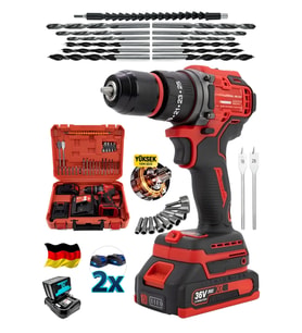 Pratik Şarjlı 970F Kömürsüz Motor Çelik Mandrenli Matkap 10mm