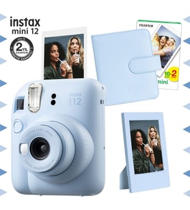 Instax mini 12 Mavi Fotoğraf Makinesi-20'li Film-Çerçeve ve Kare Albüm Seti