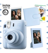 Instax mini 12 Mavi Fotoğraf Makinesi-20'li Film-Çerçeve ve Kare Albüm Seti