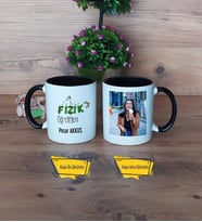 Fizik Öğretmeni Kupa Bardak Siyah Fotoğraflı Öğretmenler Günü Hediyesi