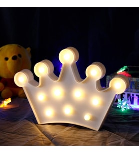 3D Dekoratif Pilli Kraliçe Tacı Model Led Masa ve Gece Lambası (4767)
