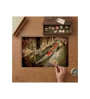 Gondollar Yukarıdan Bakış - Venedik Tasarımı 240 parça Ahşap Puzzle Ahşap Kutuda MP01518