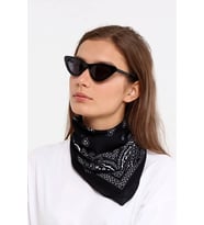 Etnik Desen Fular %100 Pamuklu Unisex Siyah (Çok Renkli)