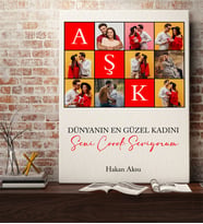 BK Gift Kişiye Özel Fotoğraflı Aşk Tasarımlı Kanvas Tablo-1, Ev Hediyesi, Arkadaşa Hediye, Sevgiliye Hediye