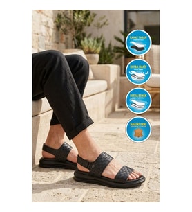 Pierre Cardin PC-7334 M Siyah Erkek Sandalet