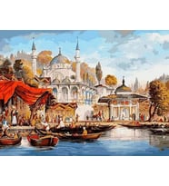 Lale Devri Sayılarla Boyama Seti 40x50 cm (Tuvale Gerili)