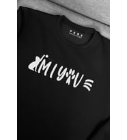 PARS BLACK EDITION PATİ MİYAV TASARIM DİJİTAL BASKI UNISEX SWEATSHİRT (Siyah)