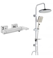 ECA İcon Banyo Bataryası+T-MAY Banyo Gediz Oval Tepe Duş Takımı Seti Paslanmaz K (Krom)