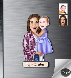 Kişiye Özel Anneler Günü Ahşap Magnet -9