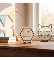 Estetik Görünümlü Ayet İşlemeli Masaüstü Objesi Modern Ev Dekorasyonu İçin Özel Bir Seçim 10x10 cm, Pudra