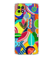PrintiFy Oppo A15 Uyumlu Retro Color 6 Baskılı Şeffaf Köşe Korumalı Antişok Kılıf