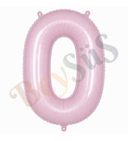 0 Rakam Folyo Balon pembe Rengi (76 cm)