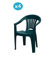 Omnipazar MT-GF141 Zaffiro Plastik Bahçe Balkon Sandalye 4'lü Set (Yeşil)