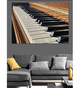 Piyano Tuşları Müzik Aleti Dekoratif Kanvas - Mdf Ahşap Tablo