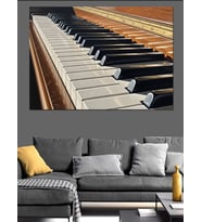 Piyano Tuşları Müzik Aleti Dekoratif Kanvas - Mdf Ahşap Tablo