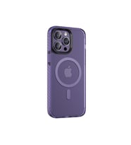 Apple iPhone 14 Pro Uyumlu Kılıf Mat Arka Yüzey Wireless Şarj Özellikli Zore Locik Kapak (Koyu Mor)