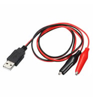 Powermaster PM-28657 USB Erkek - Küçük Krokodil Uçlu 5V 2A Test Kablosu 60 CM