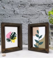 Bk Gift Dekoratif 2'li Doğal Masif Ahşap Çerçeve 15x20cm-6 (Beyaz)