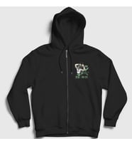 Presmono Unisex Siyah Zoro V2 Anime One Piece Fermuarlı Kapüşonlu Sweatshirt 136127tt