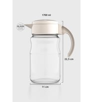 Renga Spiro 1700 ml Bej Kapaklı Cam Sürahi 111031