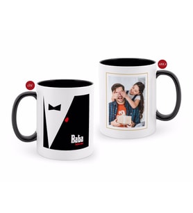 BK Gift Kişiye Özel Babalar Günü Hediyesi Fotoğraflı Siyah Beyaz Kupa Bardak-13