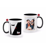 BK Gift Kişiye Özel Babalar Günü Hediyesi Fotoğraflı Siyah Beyaz Kupa Bardak-13